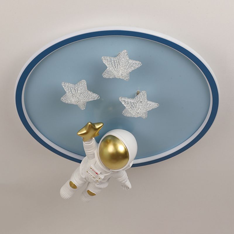 Astronaut Shape Flush Light Modern Style Metal 4 Lights Flush Mount for Bedroom