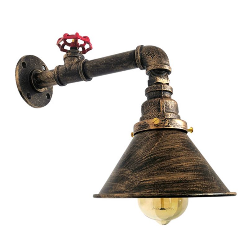 Metal Water Pipe Shade Wall Lighting Industrial Style 1 Light Wall Mounted Light Fixture