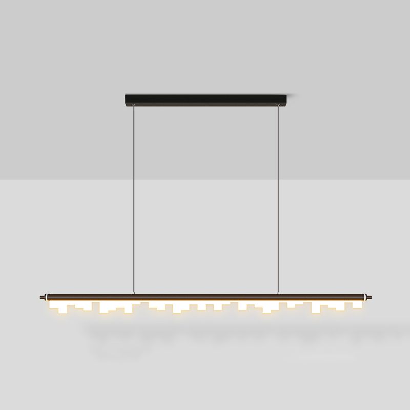 Contemporary Pendant Light Linear 1 Light Pendant Light Fixture with Acrylic Shade