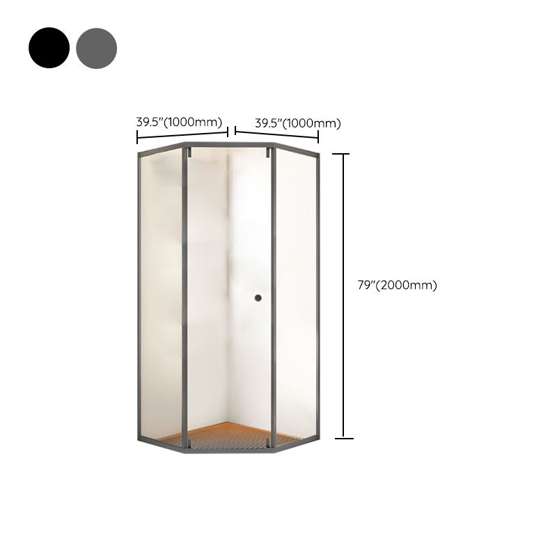 Neo-Angle Transparent Tempered Shower Enclosure Stainless Steel Frame Shower Stall