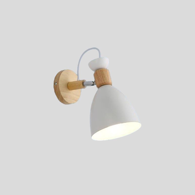 Geometrie IJzeren Wandbevestiging Lamp Lichte bevestiging Modernistische 1head witte wandverlichting met ronde houten achterplaat