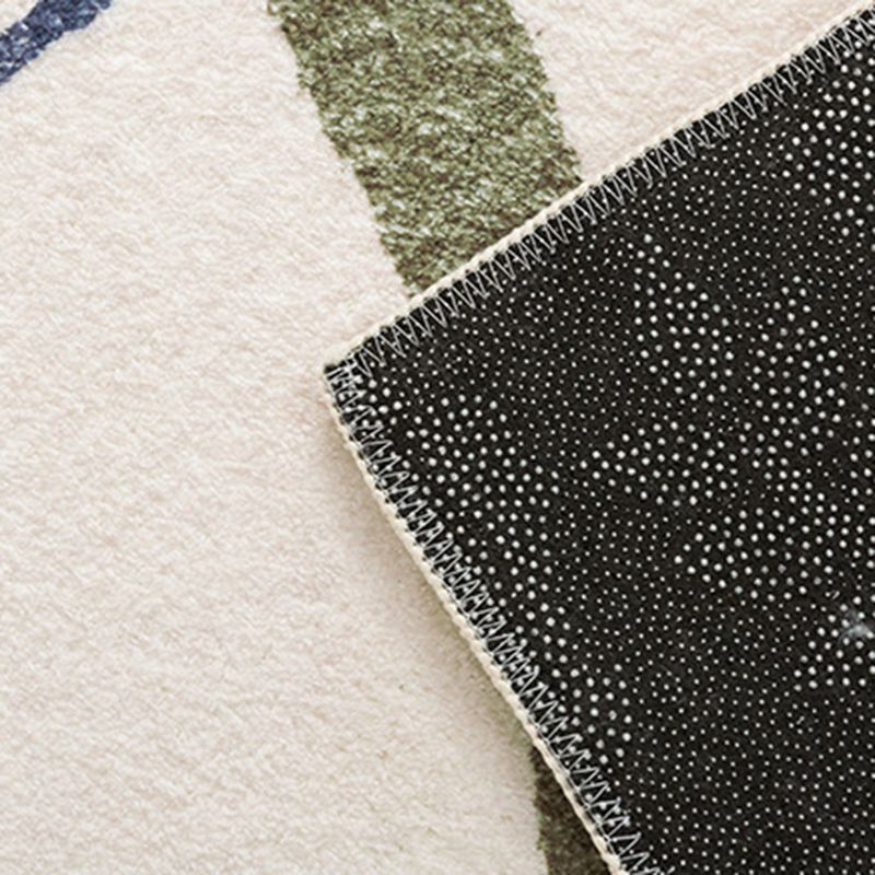Green Modern Rug Polyester Abstract Pattern Rug Washable Rug for Living Room