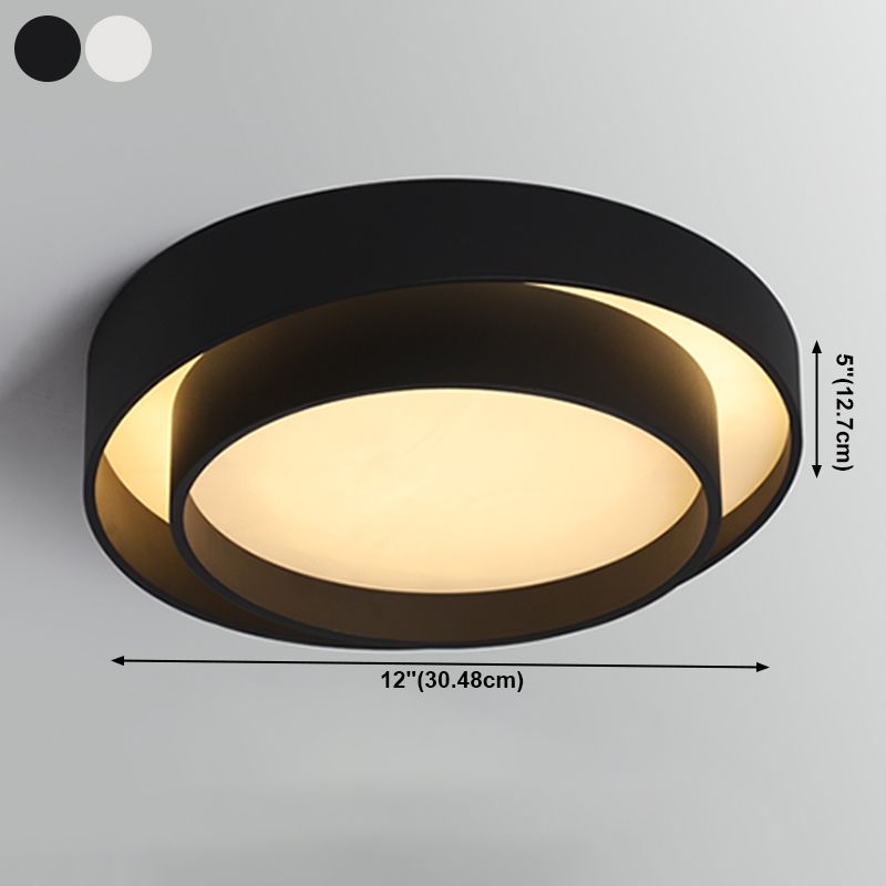 Lacquered Iron LED Flush Mount in Modern Simplicity Acrylic Circular Ceiling Fixture for Bedroom