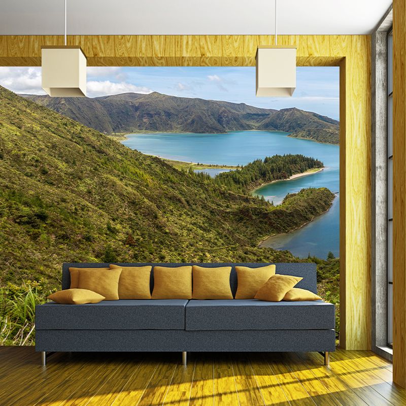 Mountain Wall Mural Wallpaper Modern Style Mildew Resistant Wall Mural for Home