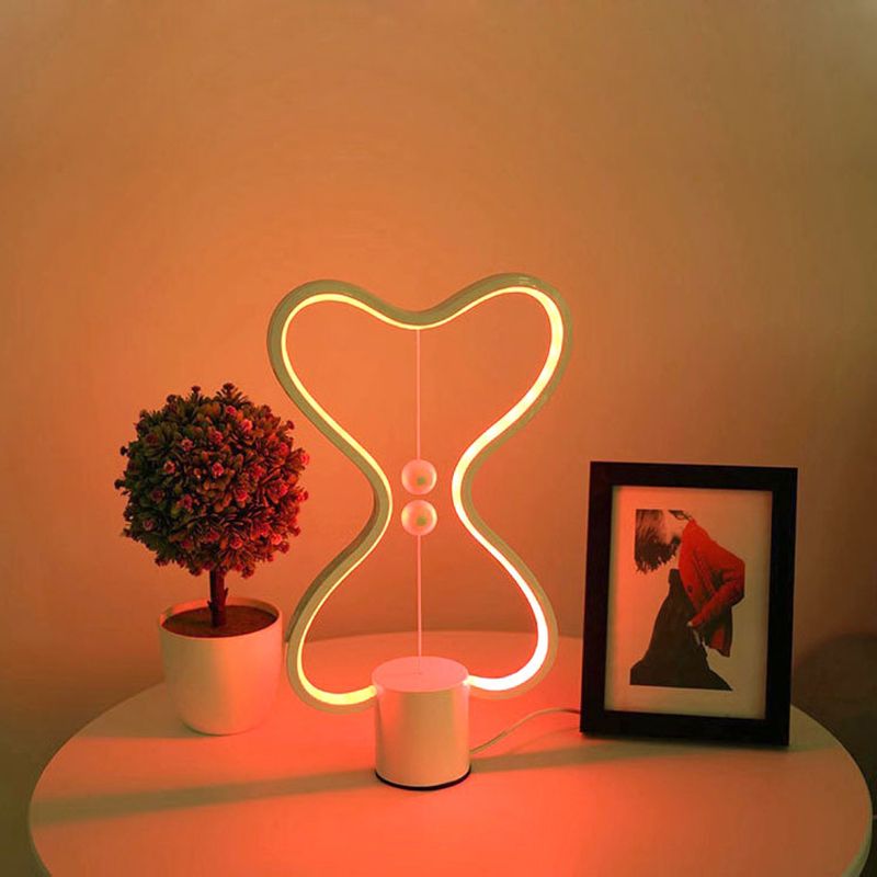Magnetic Curved Night Stand Light Simple Metal Bedroom LED Table Light