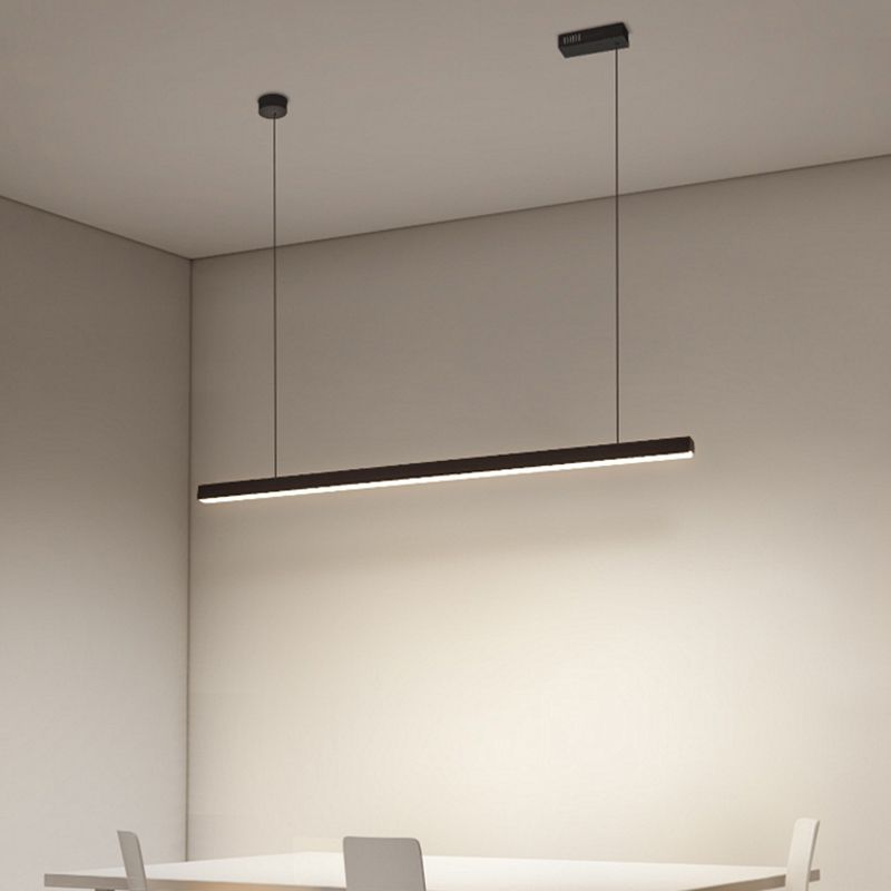 Contemporary Pendant Lights for Kitchen Island Linear Island Lighting Pendant Light in Black