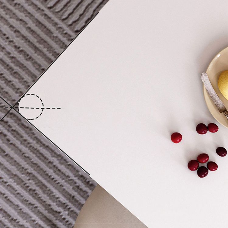 Modern Style 1/4/5 Pieces Dining Room Table Rectangle Stone Furniture in White