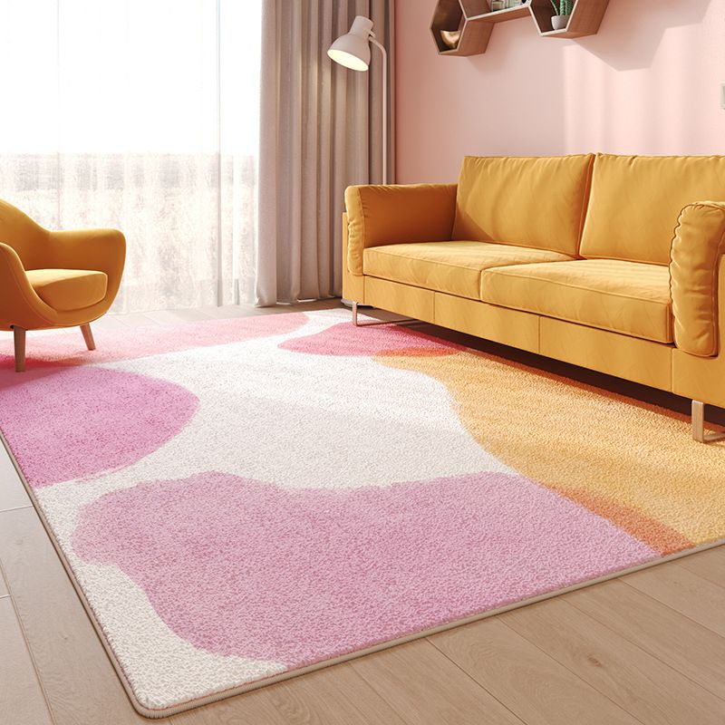 Grauer moderner Teppich Polyester Kontrast Farbe Teppich Waschbar für die Heimdekoration