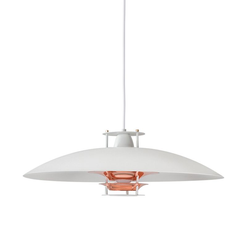 UFO Shaped Single Light Minimalist Hanging Lamp 17.7" Wide Aluminum Alloy Lighting Fixture for Corridor Aisle