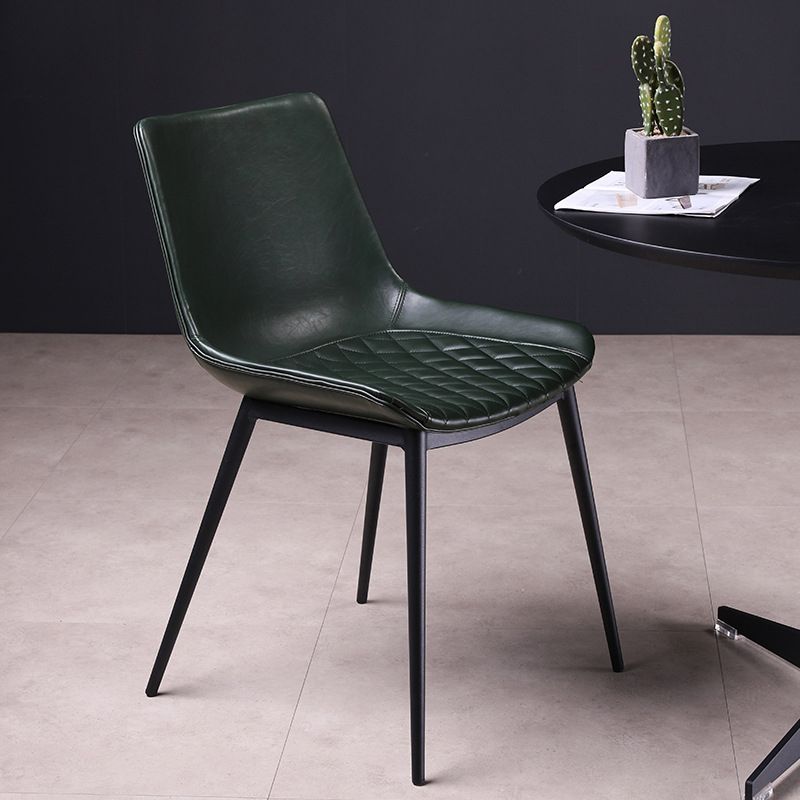 Industrial Style Dining Chairs Armless Dining Chair with Metal Legs for Kitchen
