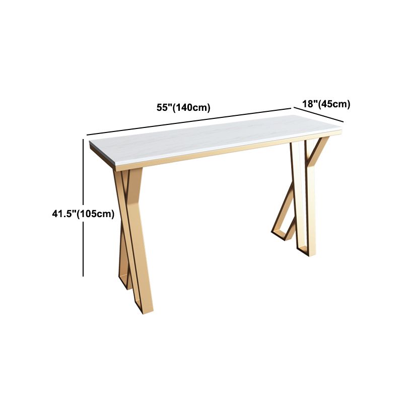 White Stone Bar Table Set 1/5 Pcs Gold Metal Base Bar Table and Stools