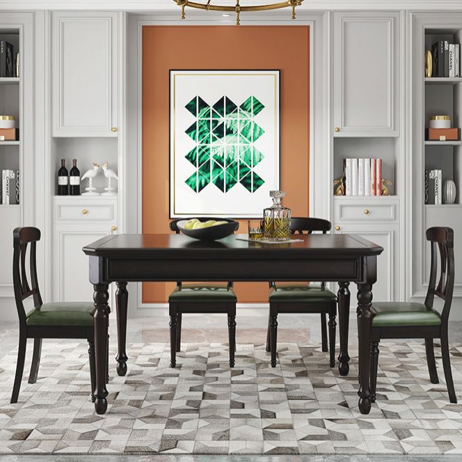 Traditional Wooden Dining Set with Rectangle Top and 4 Legs Base Dining¬†Room¬†Set