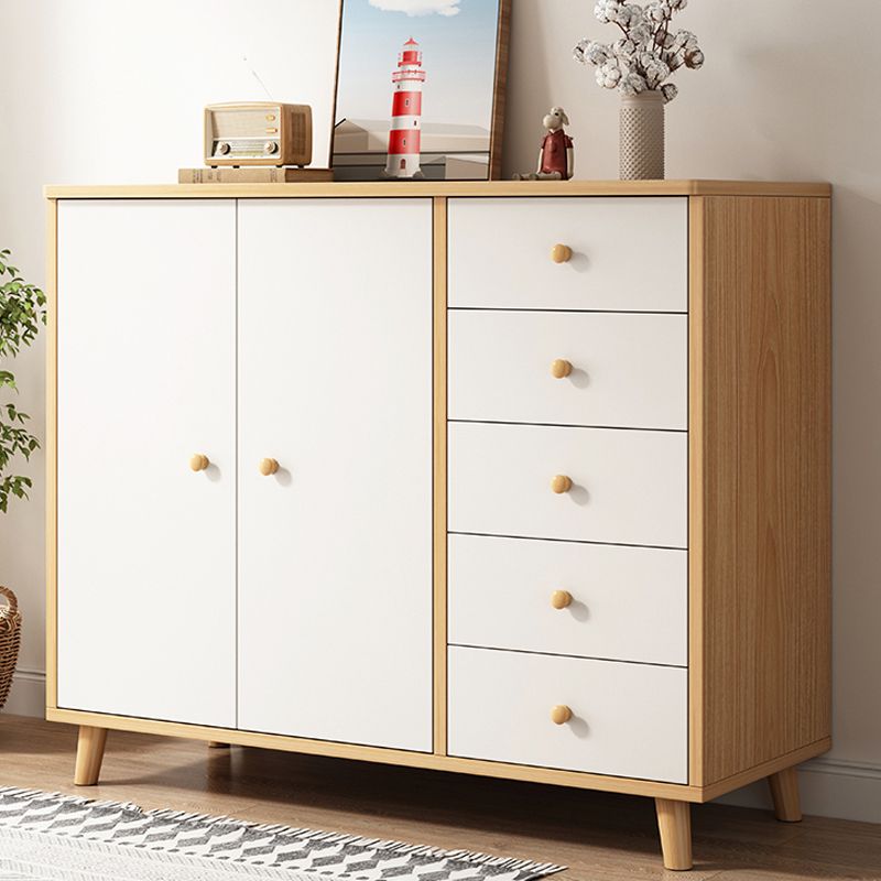 Modern Rectangle Storage Cabinet with Drawer Wooden Accent Cabinet