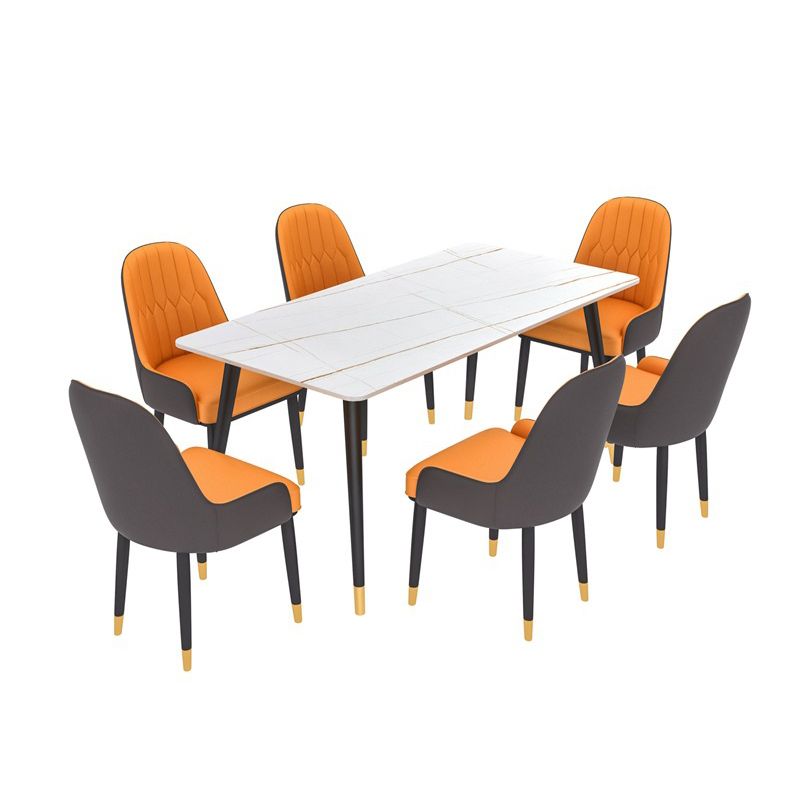 Modern 1/2/5/6/7 Pieces Dining Set Rectangle Stone Dining Table for Dining Room Cafe