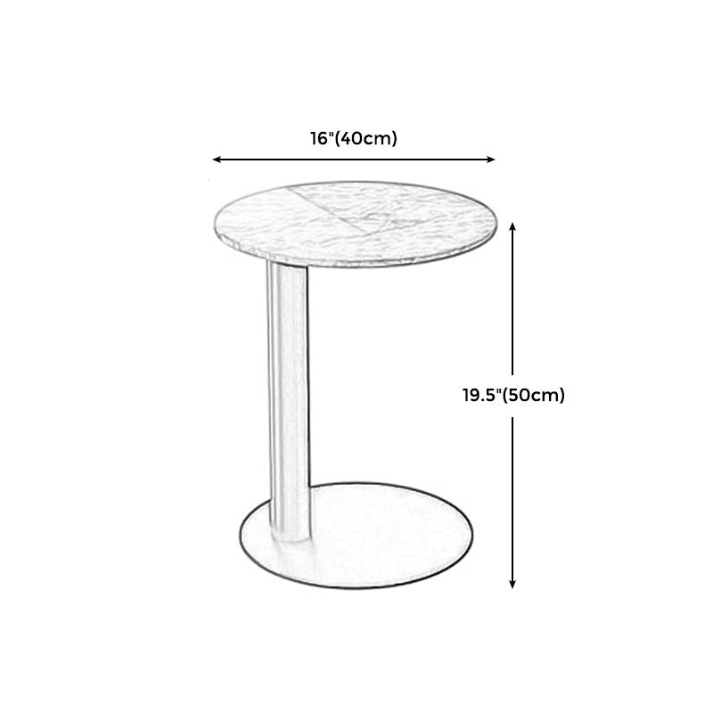 Modern Stone Pedestal Cocktail Table Round Coffee Table - White/Grey