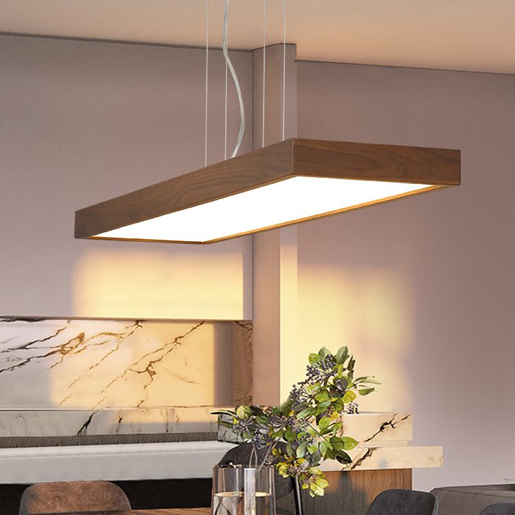 Rechthoek kroonluchter verlichtingsarmaturen eigentijds hout 1 lichte eiland kroonluchter