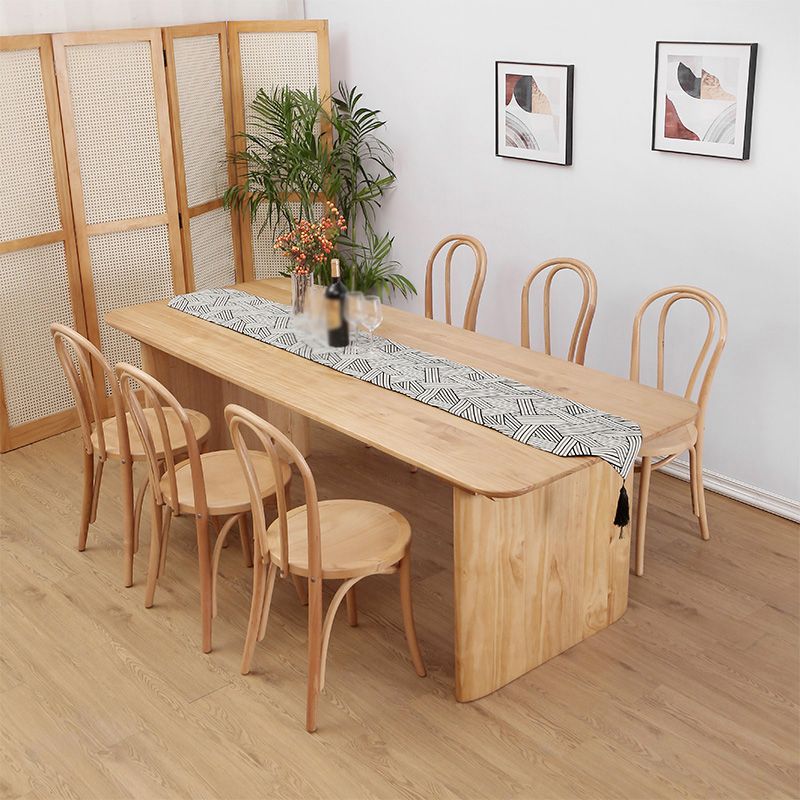 Modern 1/2/5/7 Pieces Rectangle Dining Set Pine Wood Dining Table with Chairs