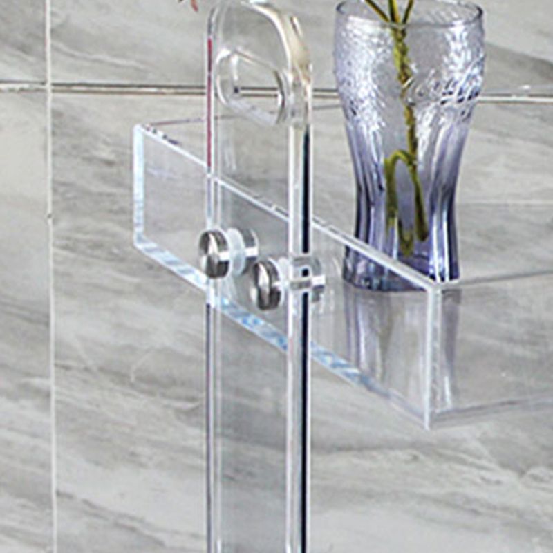 Ultra-Modern Plastic Rectangular End Table Double Tier Corner Table with Storage