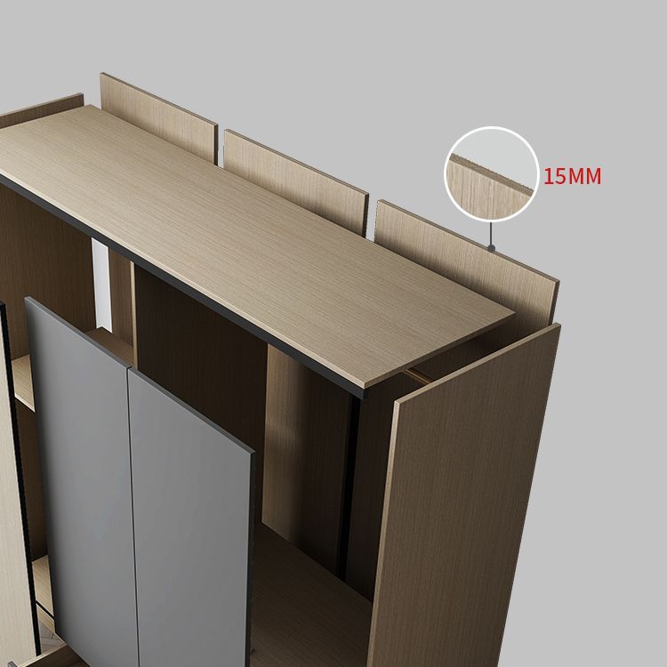 Engineered Wood Wardrobe Armoire Modern Sliding Door Wardrobe