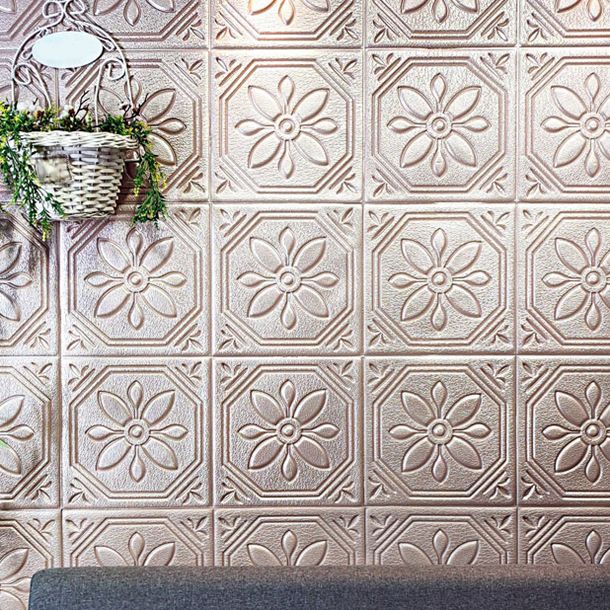 Modern Wall Panel Floral 3D Print Peel and Stick Waterproof Wall Panels