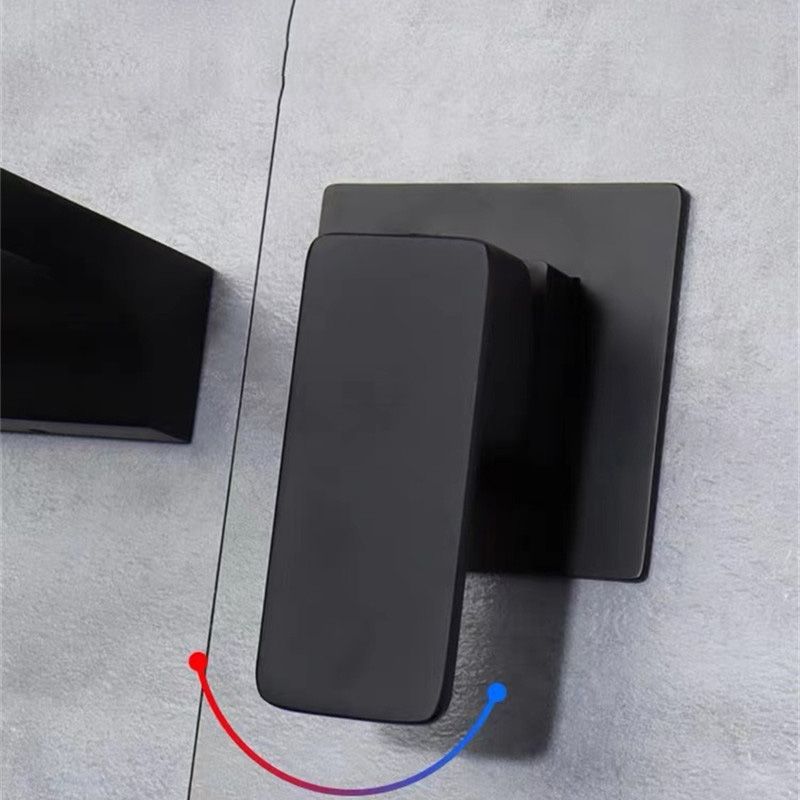 Wall Mounted Bathroom Faucet Waterfall Spout with Lever Handle