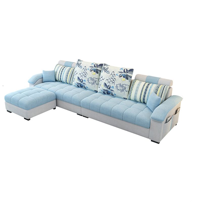 Modern L-Shape Sectionals 31.5"H High Back Sofa with Storage