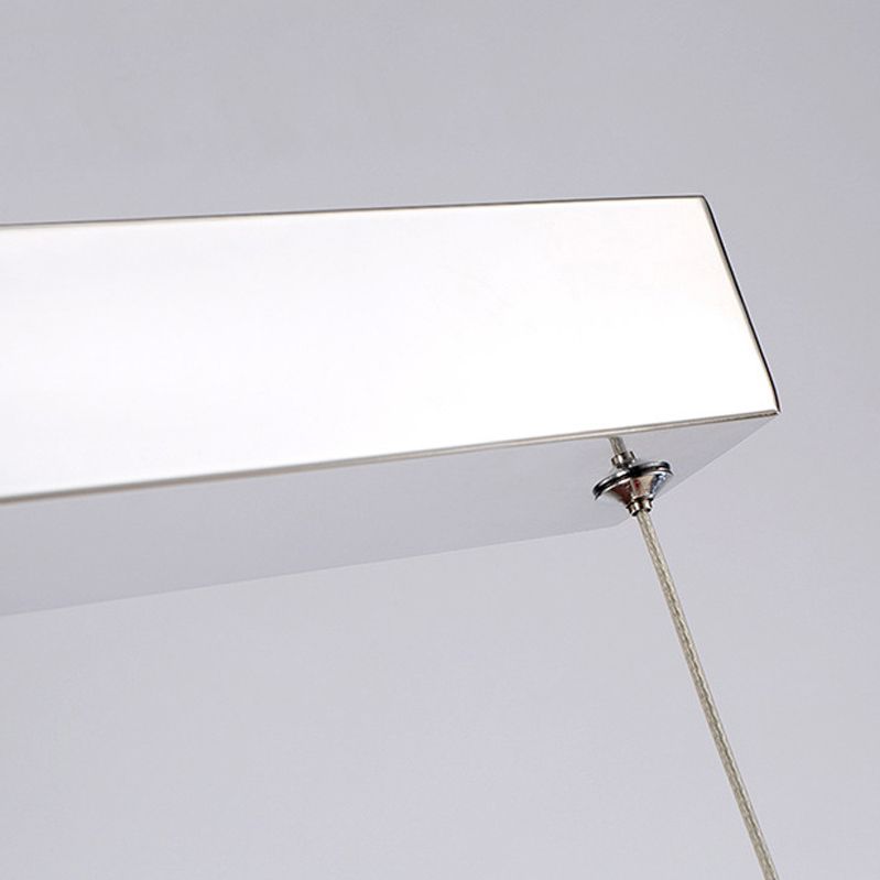 Linear Shape Chandelier Lighting Modern Style Acrylic 1 Lights Island Lamp in White