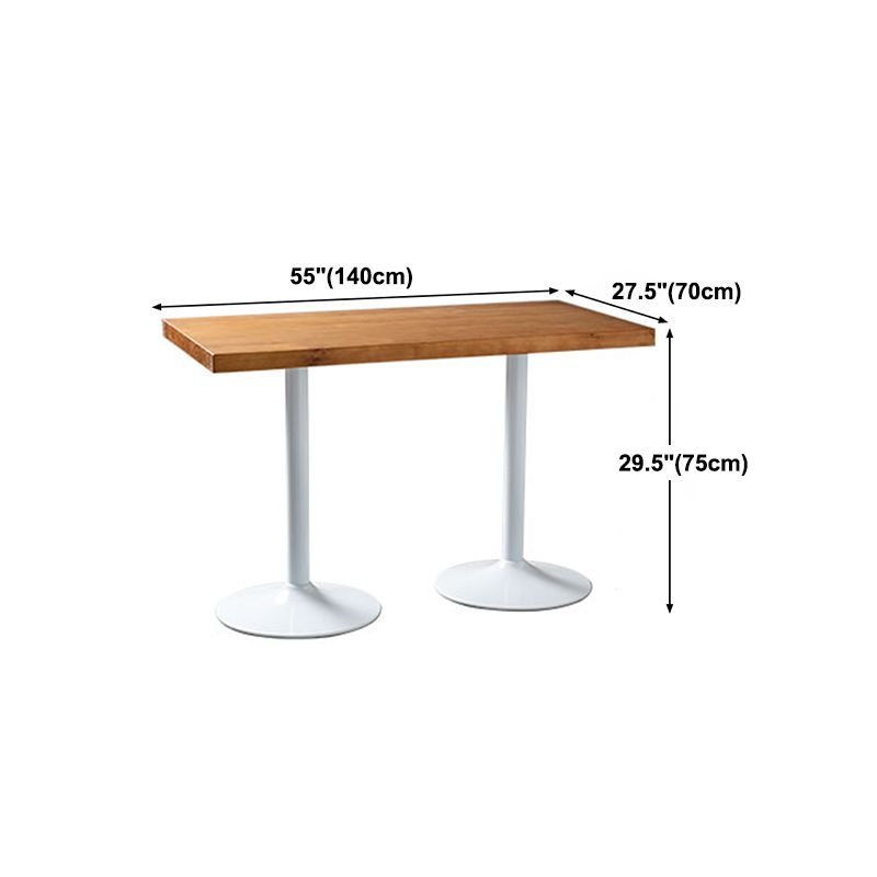 Metal Industrial Indoor Table Pine Solid Wood Top Table for Dining Room