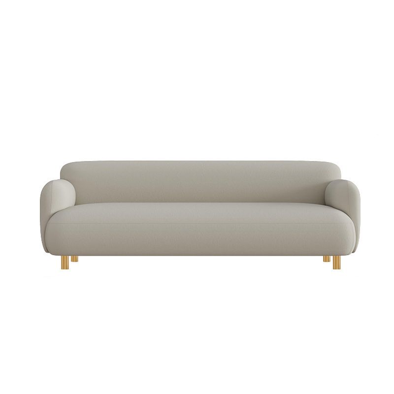 Faux Leather Sofa 27.55" H Recessed Arm Sofa for Living Room