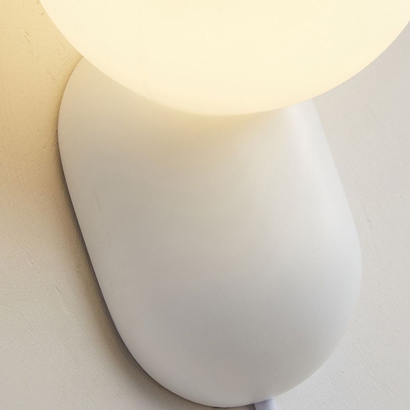 Single Contemporary White Glass Shaded Metallic Wall Mounted for Bedroom