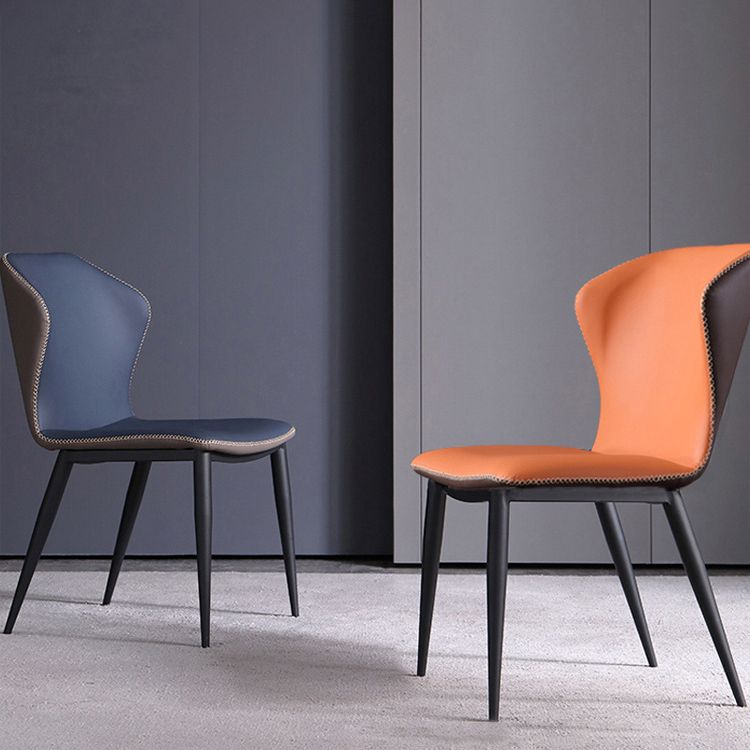 Chaise de salle à manger tapissée en métal à oreilles, chaise d'appoint contemporaine pour la maison