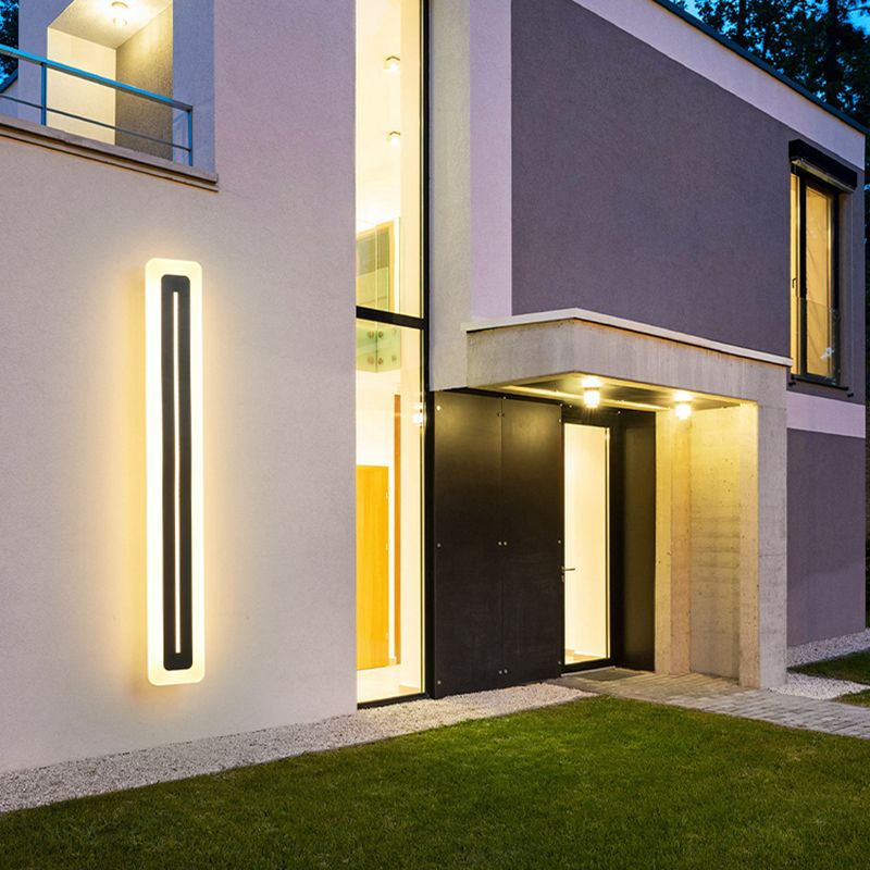 Lineare Metallwandlicht moderner Stil 1 Lichtwandmontierte Beleuchtung in Schwarz