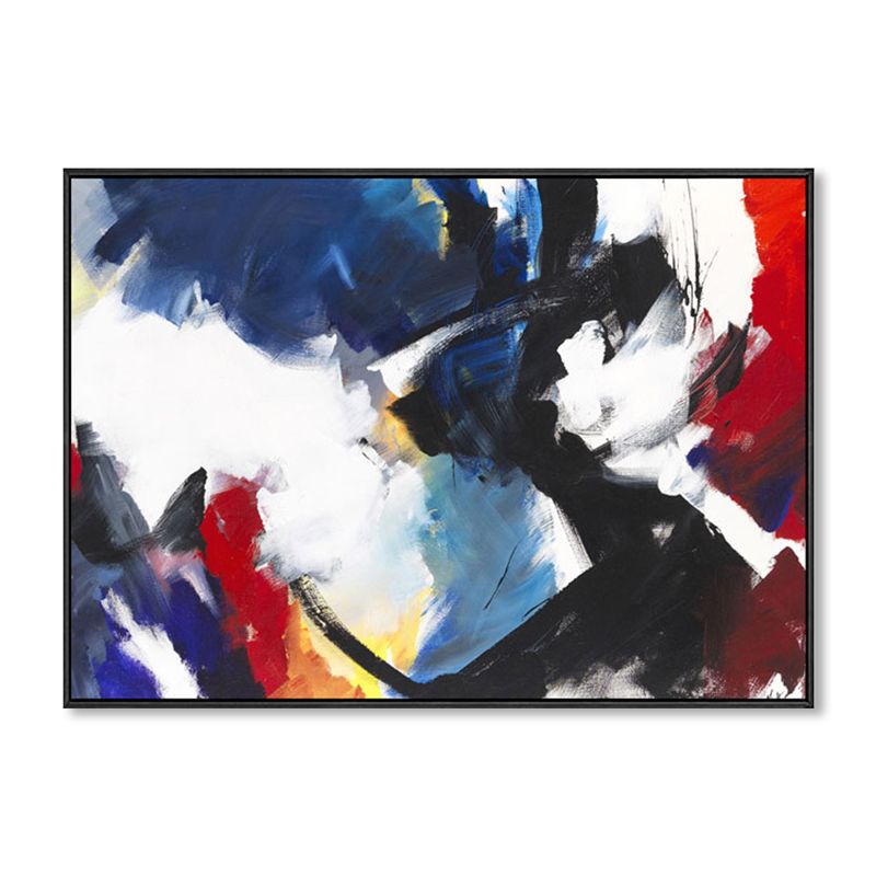 Penseelstreekpatroon canvas print hedendaagse kunst abstracte muur decor in pastelkleur