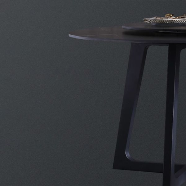 Metal and Stone Table Glam Style Simple Home Black Round Dining Table