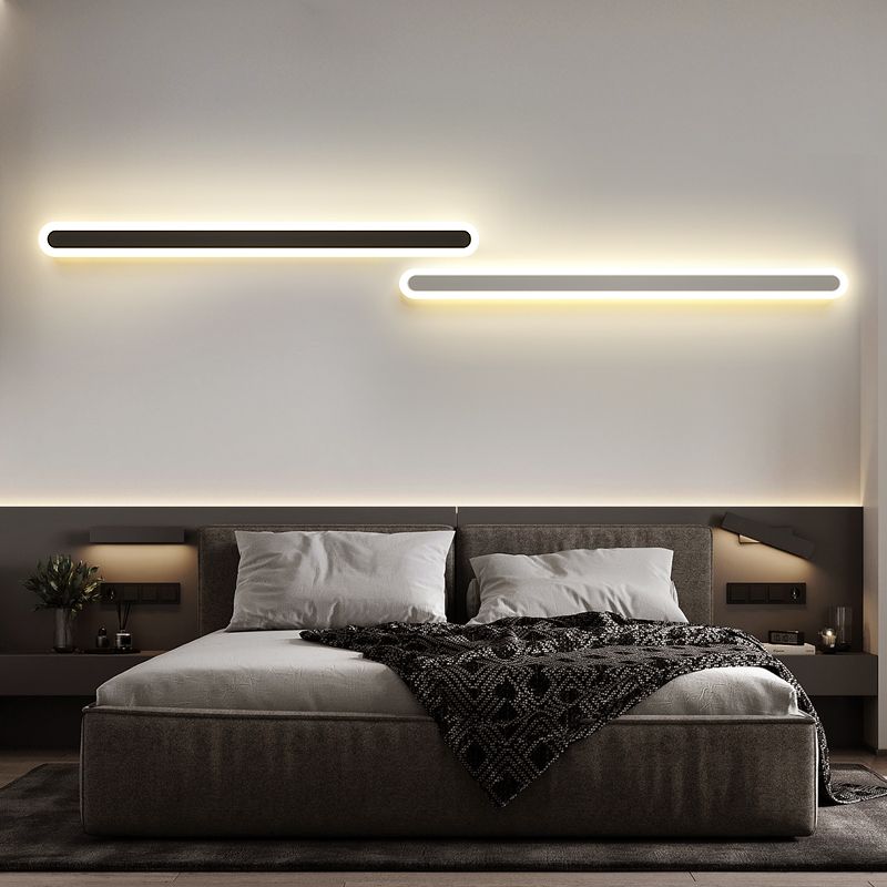 Linear Shape Metal Wall Mount Lighting Modern Style 1-Light Wall Mounted Light Fixtures