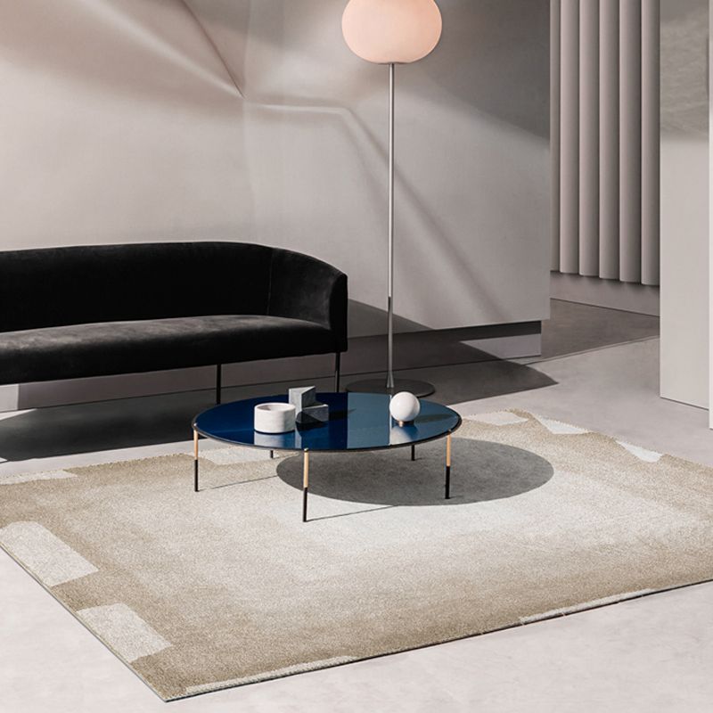 Yellow Living Room Rug Modernist Abstract Rug Chenille Washable Anti-Slip Backing Pet Friendly Carpet