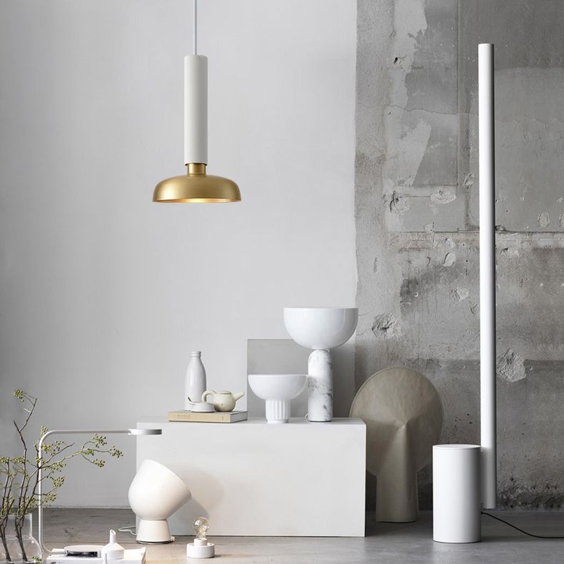 Metal Pot Cover Shade Hanging Lights Modern Style 1 Head Hanging Mount Fixture for Dining Room