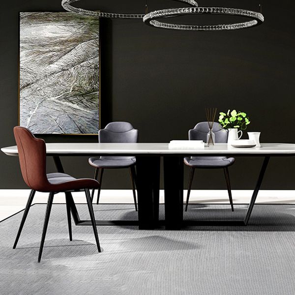 Faux Leather and Metal Contemporary Dining and Accent Chairs