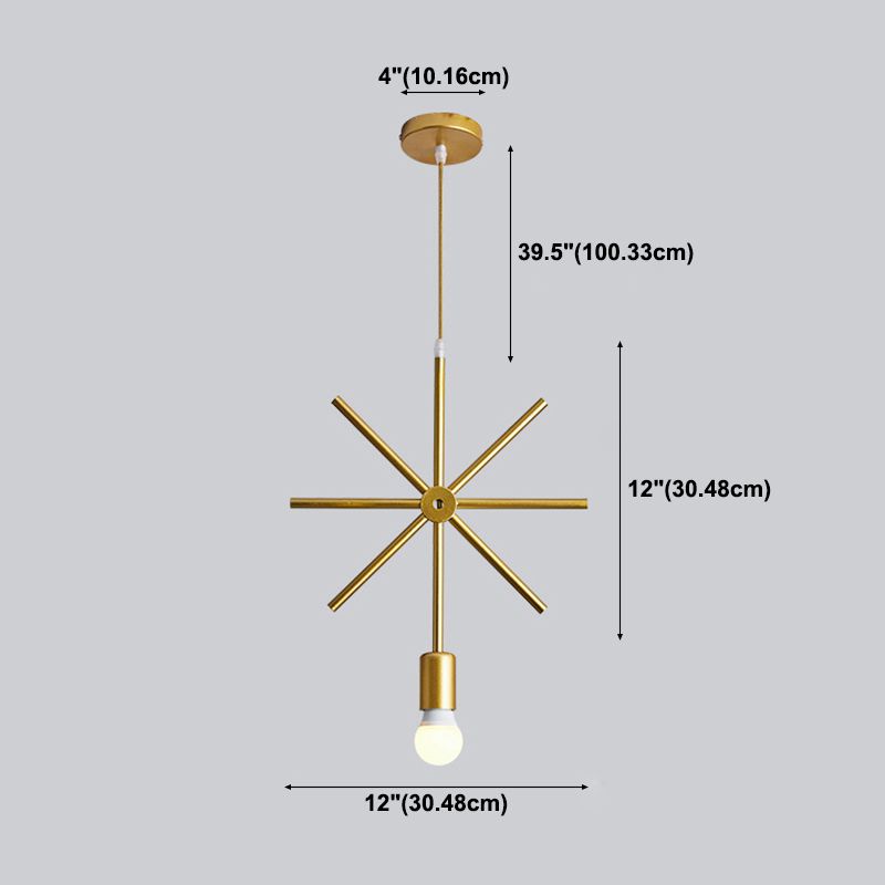 Moderna simple estilo múltiples formas colgantes de hierro 1 colgante de luz en la tienda de ropa dorada para ropa