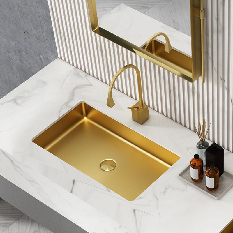 Metal Rectangular Bathroom Sink Modern Undermount Bathroom Sink