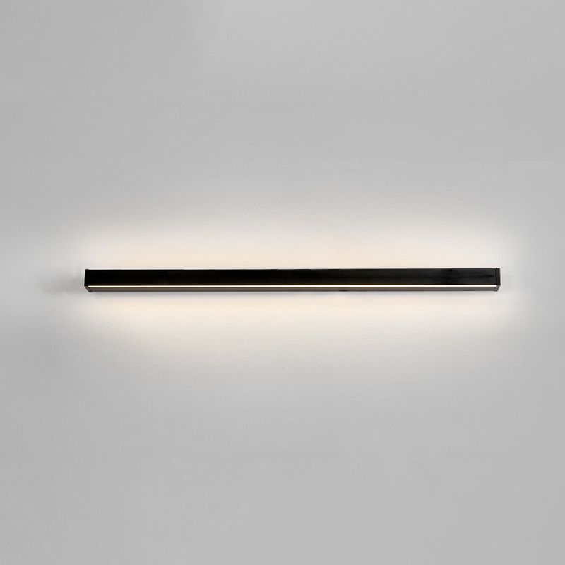 1 Light Linear Wall Mounted Lamps Modern Style Metal Wall Sconce Lights in Black