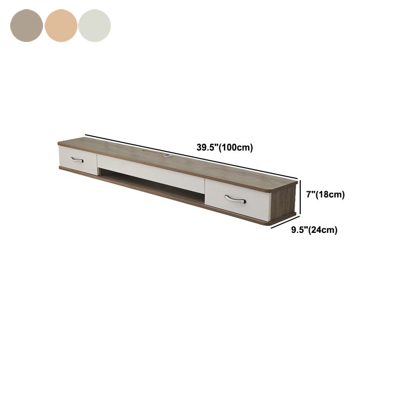 Contemporary Style Wood TV Stand Floating Cable Management TV Console