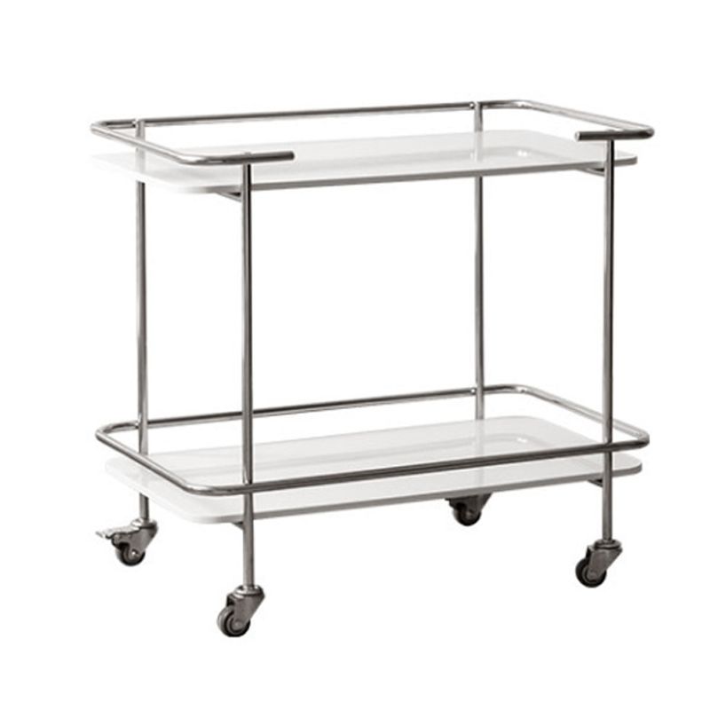 Contemporary Glass End Table with Casters Shelf Included 25.6"w Side Table