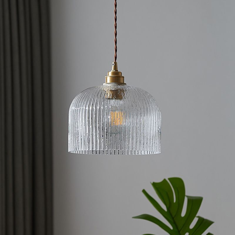 Pendentif de style minimaliste Éclairage à dôme transparent suspension avec une teinte en verre