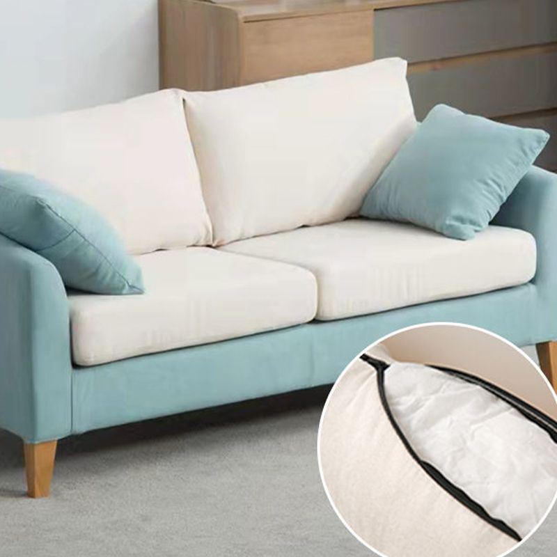 Loose Back Square Arm Sofa Nordic 24.4" D Slipcovered Loveseat