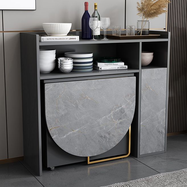 Mesa de comedor de piedra sinterizada moderna mesa de comedor ovalado de 59 "para uso en el hogar
