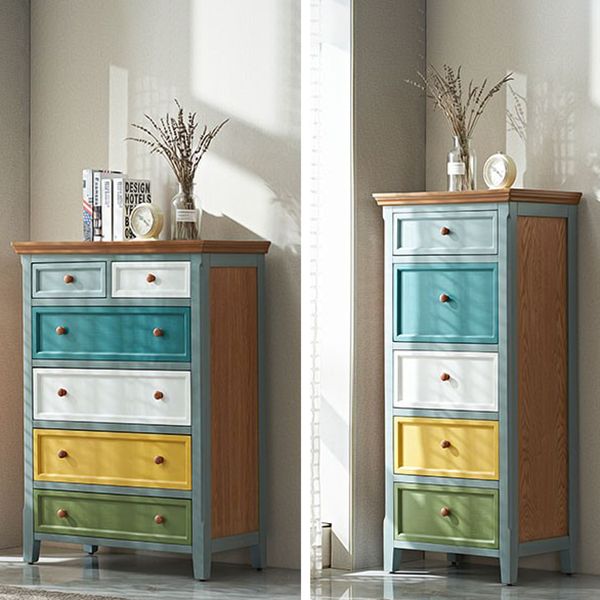 Coastal Storage Chest Solid Wood Storage Chest Dresser , 15.6 Inch Width