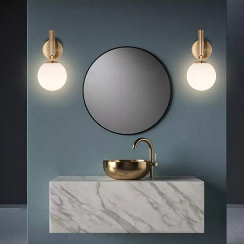 Modern Vanity Lamp Globe Glass Wall Light Fixture for Bathroom