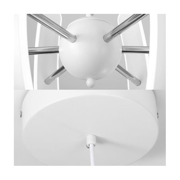 Globe hanger licht postmodern acryl 1 licht witte kroonluchter lamp in wit met geïntegreerde LED