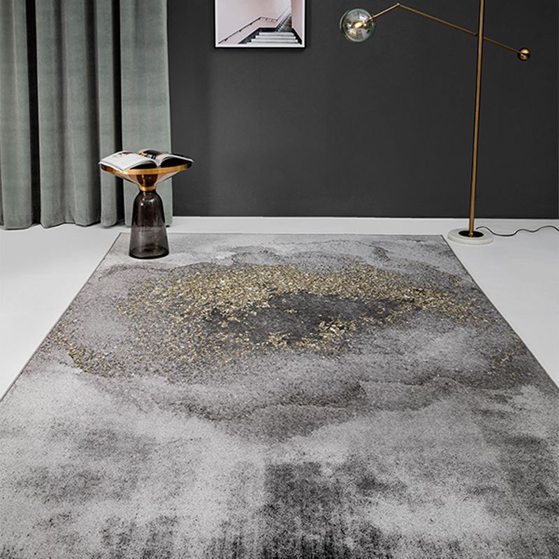 Grijze tonen wasbaar tapijt trendy polyester gebied tapijt vlekbestendig tapijt voor woonkamer